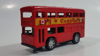 London Double Decker Bus I Heart Canada Red Pullback Friction Motorized Die Cast Toy Car Vehicle