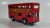 London Double Decker Bus I Heart Canada Red Pullback Friction Motorized Die Cast Toy Car Vehicle