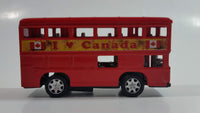 London Double Decker Bus I Heart Canada Red Pullback Friction Motorized Die Cast Toy Car Vehicle