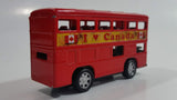 London Double Decker Bus I Heart Canada Red Pullback Friction Motorized Die Cast Toy Car Vehicle