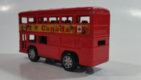 London Double Decker Bus I Heart Canada Red Pullback Friction Motorized Die Cast Toy Car Vehicle