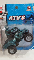 2016 Maisto Fresh Metal Motorized ATV's Off-Road Series Teal Blue Green ATV Quad with Rider Pullback Friction Die Cast Toy Car Vehicle - New in Package Sealed