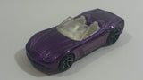 2010 Hot Wheels Corvette C6 Convertible Metallic Purple Die Cast Toy Car Vehicle