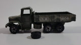 Vintage Zylmex T433 MASH-7 8A-43 USA 8804 Cargo Truck Army Camouflage Green Die Cast Toy Car Vehicle - Wheel Broken Off