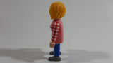 1992 Geobra Playmobil Blonde Woman "Campesina" Jeans and Red/White Plaid Top 3" Tall Toy Figure