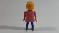 1992 Geobra Playmobil Blonde Woman "Campesina" Jeans and Red/White Plaid Top 3" Tall Toy Figure