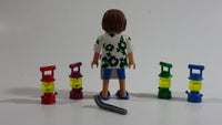 Geobra Playmobil #6311 Summer Fun BBQ Man 3" Tall Figure with 4 Colored Lanterns Set