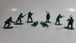 Vintage Blue-Box Toys Green Plastic Army Figures Made in Hong Kong - Lot of 8