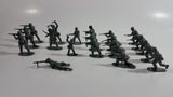 Vintage Blue-Box Toys Grey Plastic Army Figures Made in Hong Kong - Lot of 20