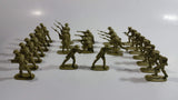 Vintage Blue-Box Toys Brown Plastic Army Figures Made in Hong Kong - Lot of 25