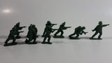 Vintage Blue-Box Toys Style Green Plastic Army Figures - Lot of 9