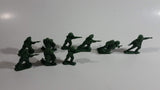 Vintage Blue-Box Toys Style Green Plastic Army Figures - Lot of 9