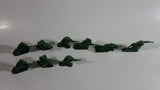 Vintage Blue-Box Toys Style Green Plastic Army Figures - Lot of 9