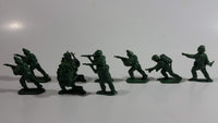 Vintage Blue-Box Toys Style Green Plastic Army Figures - Lot of 9