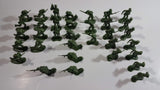 Vintage Blue-Box Toys Green Plastic Army Figures Made in Hong Kong - Lot of 34