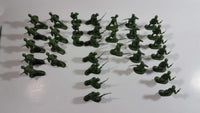 Vintage Blue-Box Toys Green Plastic Army Figures Made in Hong Kong - Lot of 34