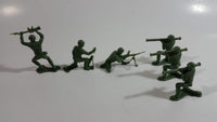 Vintage Blue-Box Toys Style Green Plastic Army Figures - Lot of 6