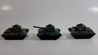 Vintage Blue-Box Toys Green Camouflage Plastic Army Tanks Made in Hong Kong - Lot of 3