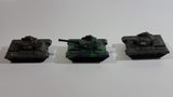 Vintage Blue-Box Toys Green Camouflage Plastic Army Tanks Made in Hong Kong - Lot of 3