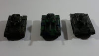 Vintage Blue-Box Toys Green Camouflage Plastic Army Tanks Made in Hong Kong - Lot of 3