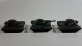 Vintage Blue-Box Toys Green Camouflage Plastic Army Tanks Made in Hong Kong - Lot of 3