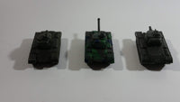 Vintage Blue-Box Toys Green Camouflage Plastic Army Tanks Made in Hong Kong - Lot of 3