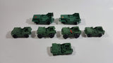 Vintage Blue-Box Toys Green Plastic Jeep Vehicles Made in Hong Kong - Lot of 7