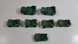 Vintage Blue-Box Toys Green Plastic Jeep Vehicles Made in Hong Kong - Lot of 7