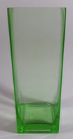 Decorative Uranium Glass Style 7" Tall Square Flower Vase