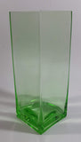 Decorative Uranium Glass Style 7" Tall Square Flower Vase