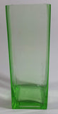 Decorative Uranium Glass Style 7" Tall Square Flower Vase