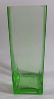 Decorative Uranium Glass Style 7" Tall Square Flower Vase