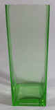 Decorative Uranium Glass Style 7" Tall Square Flower Vase