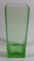 Decorative Uranium Glass Style 7" Tall Square Flower Vase