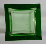 Decorative Uranium Glass Style 7" Tall Square Flower Vase