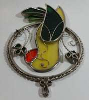 Decorative Metal Framed Stained Glass Parrot Bird Sun Catcher Window Hanging