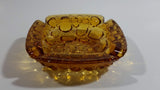 Vintage Mid Century Amber Glass Pebble Bubble Texture Cigarette Ash Tray