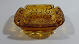 Vintage Mid Century Amber Glass Pebble Bubble Texture Cigarette Ash Tray