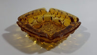 Vintage Mid Century Amber Glass Pebble Bubble Texture Cigarette Ash Tray