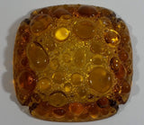 Vintage Mid Century Amber Glass Pebble Bubble Texture Cigarette Ash Tray