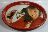 Vintage 1982 Coca-Cola Coke is it! Enjoy Coke Kim Christmas Tray Canadian Edition Metal Beverage Serving Tray