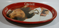 Vintage 1982 Coca-Cola Coke is it! Enjoy Coke Kim Christmas Tray Canadian Edition Metal Beverage Serving Tray