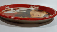 Vintage 1982 Coca-Cola Coke is it! Enjoy Coke Kim Christmas Tray Canadian Edition Metal Beverage Serving Tray