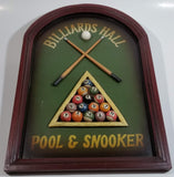 Billiards Hall Pool & Snooker 9" x 13" Wood Plaque Wall Hanging