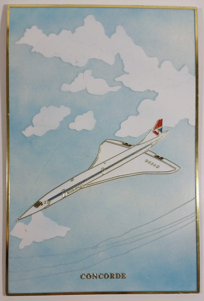 Vintage British Airways Concorde Passenger Jet Airplane Plastic Wall Plaque Decor