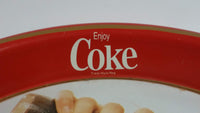 Vintage 1982 Coca-Cola Coke is it! Enjoy Coke Kim Christmas Tray Canadian Edition Metal Beverage Serving Tray