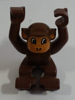 1990-2002 Lego Duplo Brown Monkey Plastic Toy Zoo Animal Figure