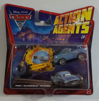 2011 Mattel Disney Pixar Cars 2 Action Agents Finn McMissle Blue Die Cast Toy Car Vehicle with Spy Gear Car Launcher New in Package