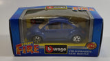 Burago Street Fire No. 4172 Volkswagen New Beetle Blue 1/43 Scale Die Cast Toy Car Vehicle New in Box