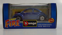 Burago Street Fire No. 4172 Volkswagen New Beetle Blue 1/43 Scale Die Cast Toy Car Vehicle New in Box